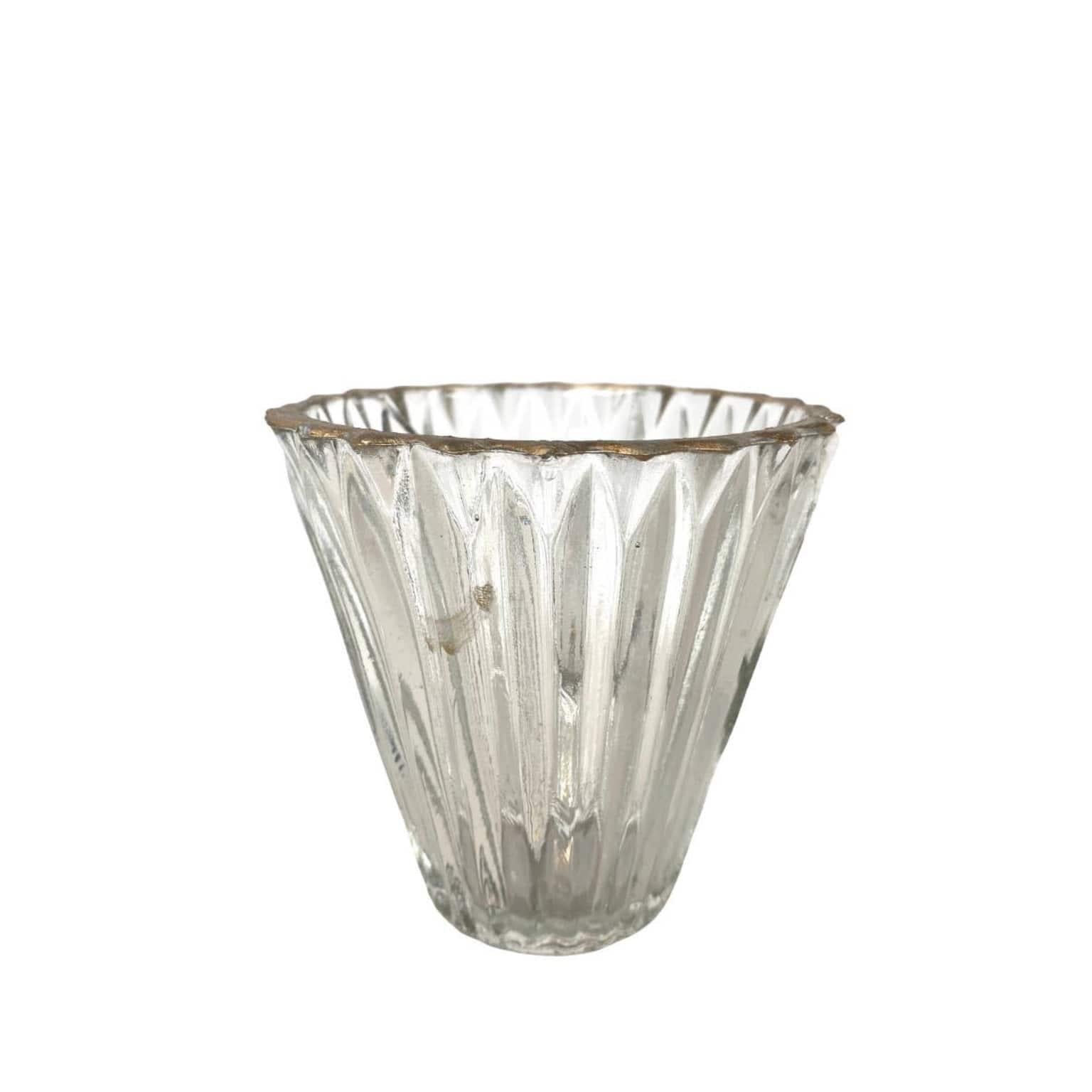Fluted Glass Tea Light Holder